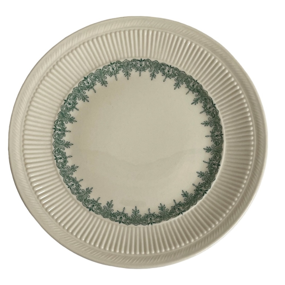 Vintage Shenango China  Midcentury Green Fleur De Lis Design 8” Salad Plate